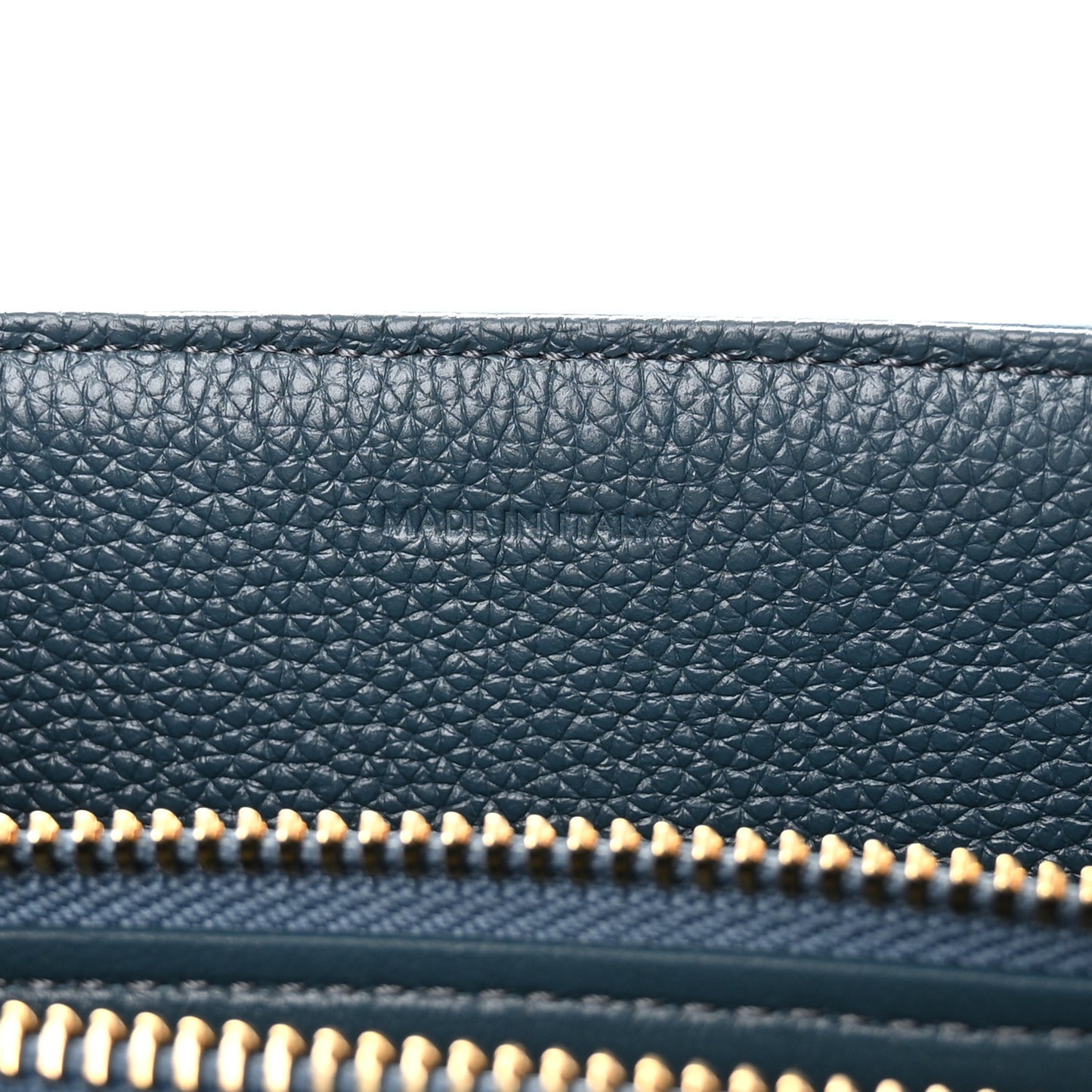 Grained Calfskin Small 16 Top Handle Bag Petrol