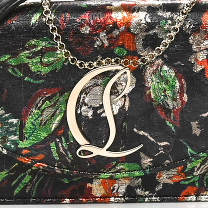Christian Louboutin Metallic Tissu Lame Sevillana Floral Print Loubi54 Crossbody Clutch Gold Multicolor 7 of 9