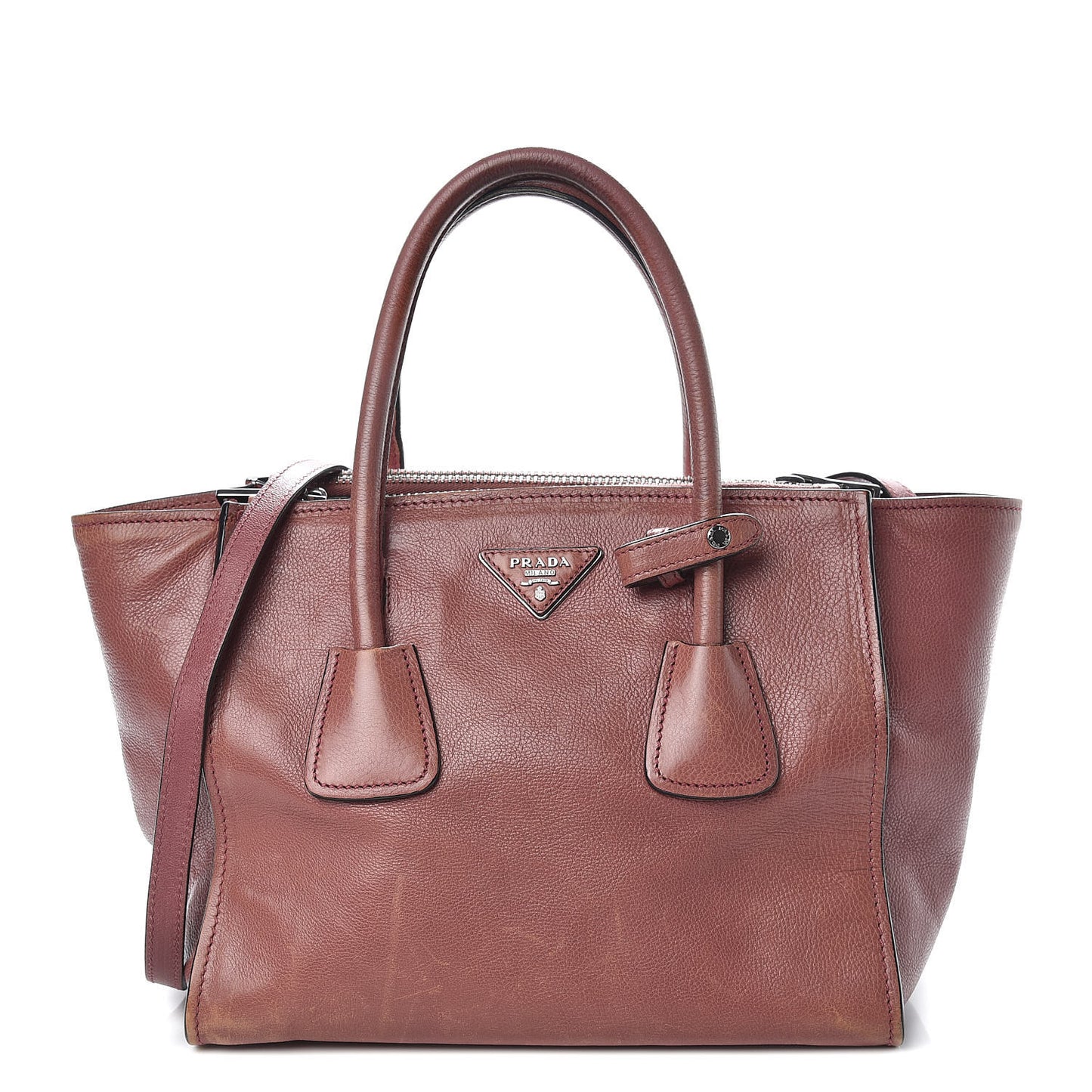 Glace Calf Small Twin Pocket Tote Pink