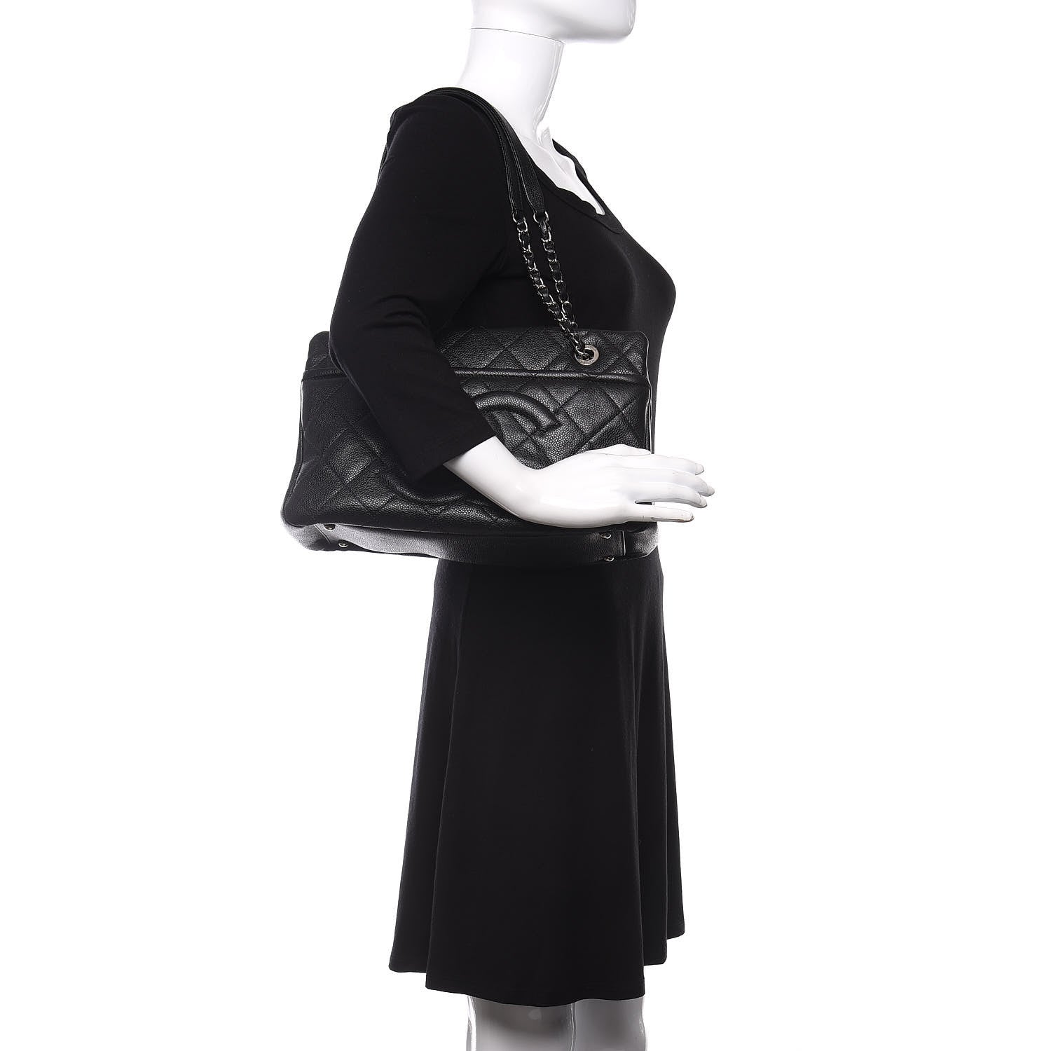 Chanel Caviar Quilted CC Timeless Tote Black 2 of 10