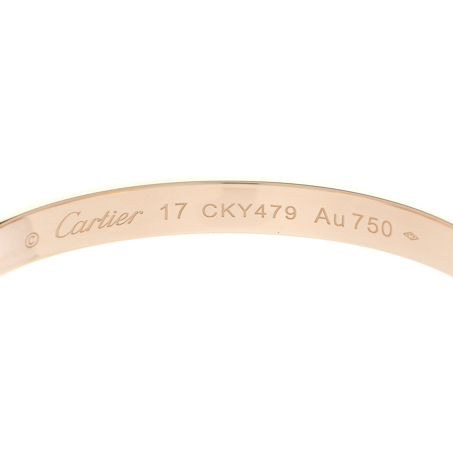 18K Yellow Gold LOVE Cuff Bracelet 17