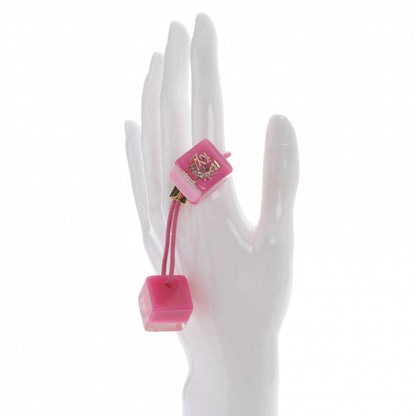 Louis Vuitton Swarovski Crystal Resin Inclusion Hair Cubes Rose Pop 2 of 4