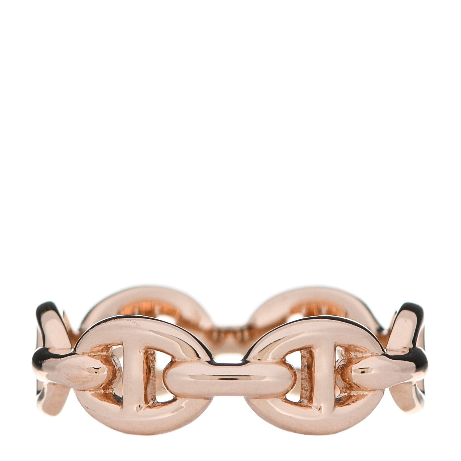 Hermes 18K Rose Gold PM Chaine D'Ancre Enchainee Ring 51 5.75 3 of 6