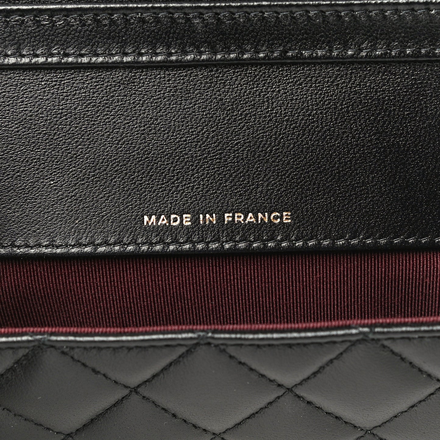 Lambskin Quilted Glasses Case With Chain Black