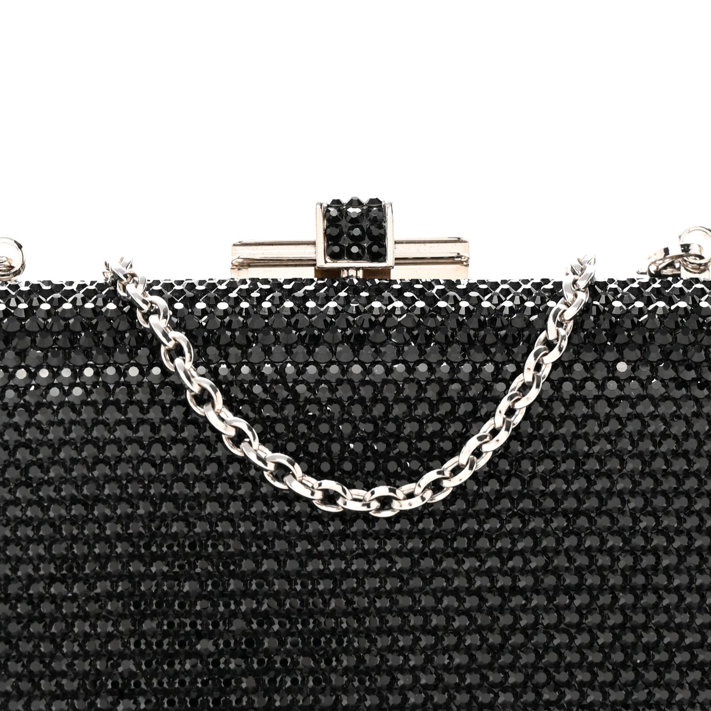 Swarovski Crystal Minaudiere Clutch Black