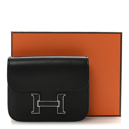 Hermes Evergrain Lizard Constance Slim Wallet Black 8 of 8