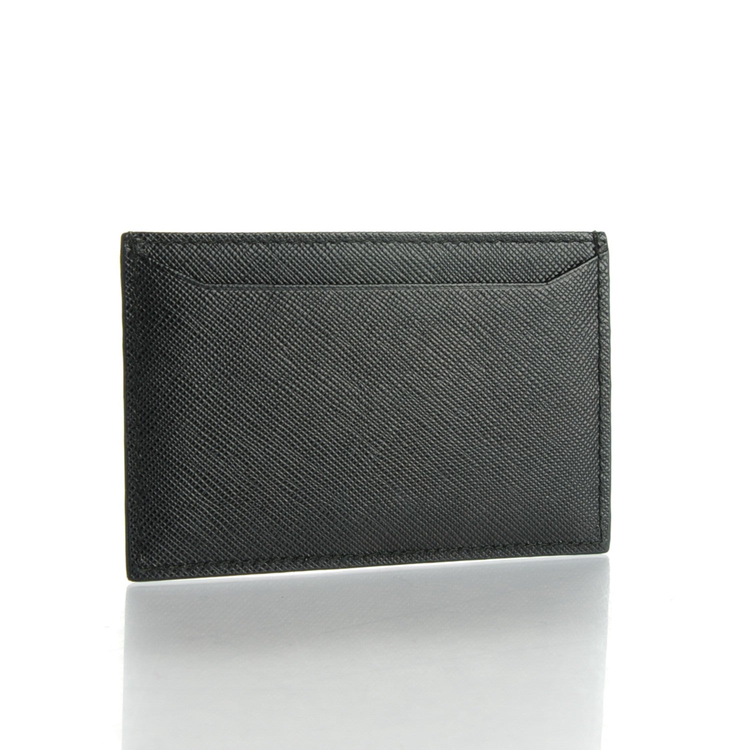 Prada Saffiano Metal Card Case Black 3 of 6
