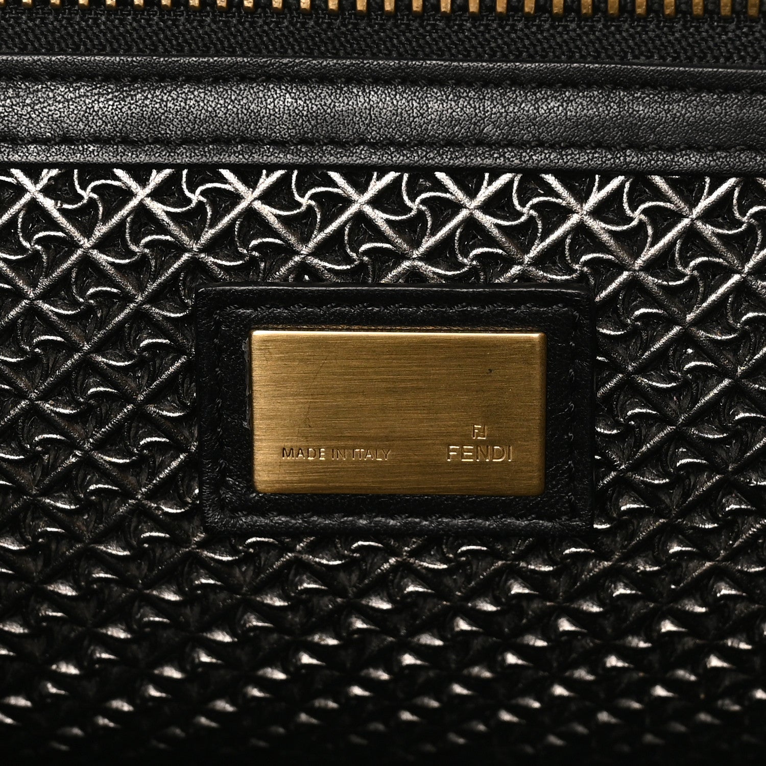 Fendi Patent Large Peekaboo Iconic Satchel Green 6 of 9