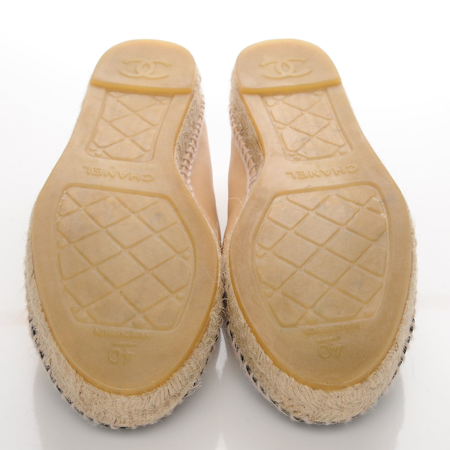 Lambskin CC Espadrilles 40 Beige Black