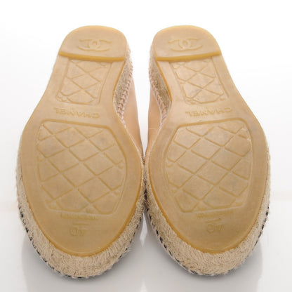 Chanel Lambskin CC Espadrilles 40 Beige Black 5 of 10