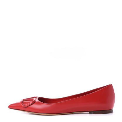 Valentino Garavani Nappa Vlogo Flats 38.5 Rouge Pur 1 of 9