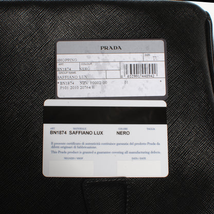 Prada Saffiano Lux Small Tote Nero Black 9 of 10