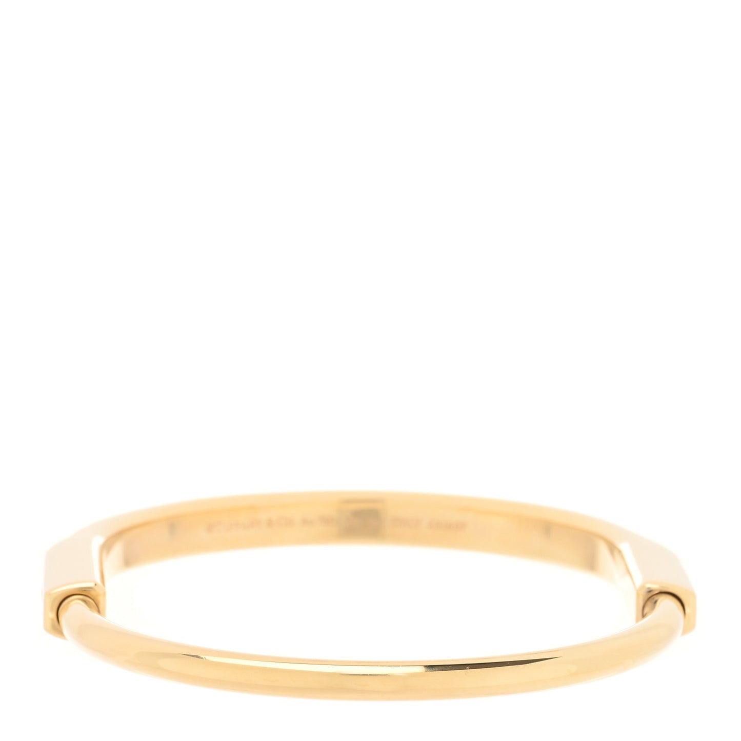 18K Yellow Gold Diamond Tiffany Lock Bangle Bracelet