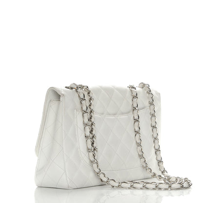 Chanel Caviar Quilted Jumbo Single Flap White 3 of 19
