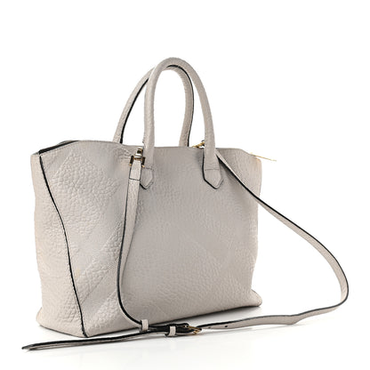 Burberry Heritage Grain Check Embossed Medium Dewsbury Tote Pale Grey 2 of 9