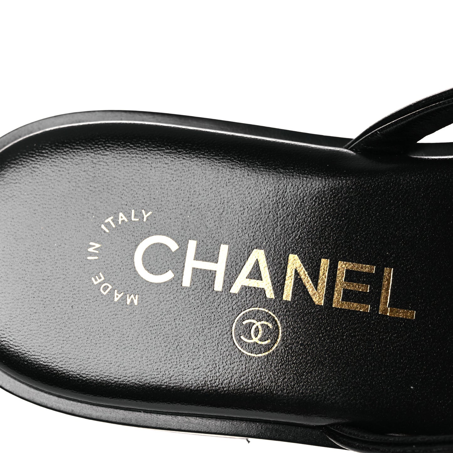 Goatskin CC Times Square Thong Sandals 37 Black