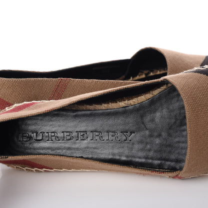 Burberry Canvas House Check Hodgeson Brit Espadrille Flats 39.5 Dark Tan 8 of 13