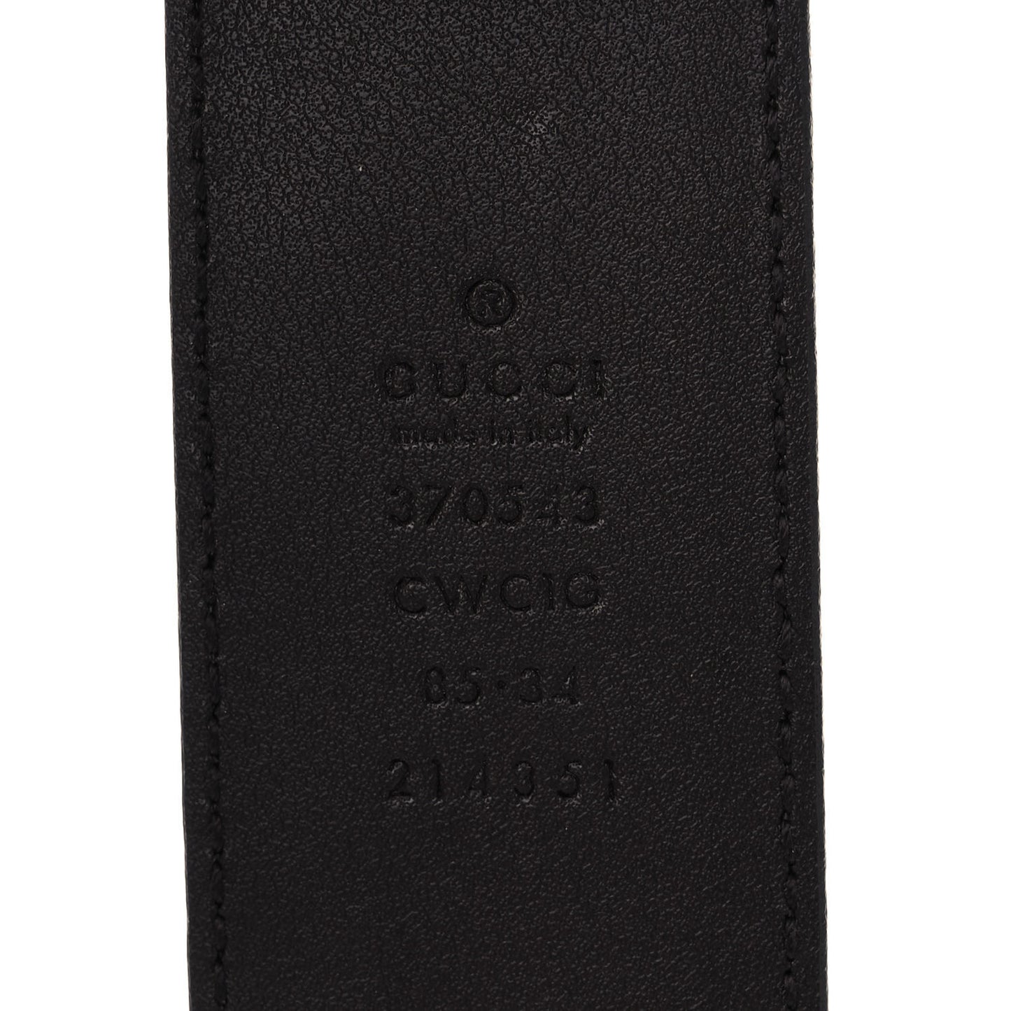 Guccissima Signature Interlocking G 37mm Belt 85 34 Black