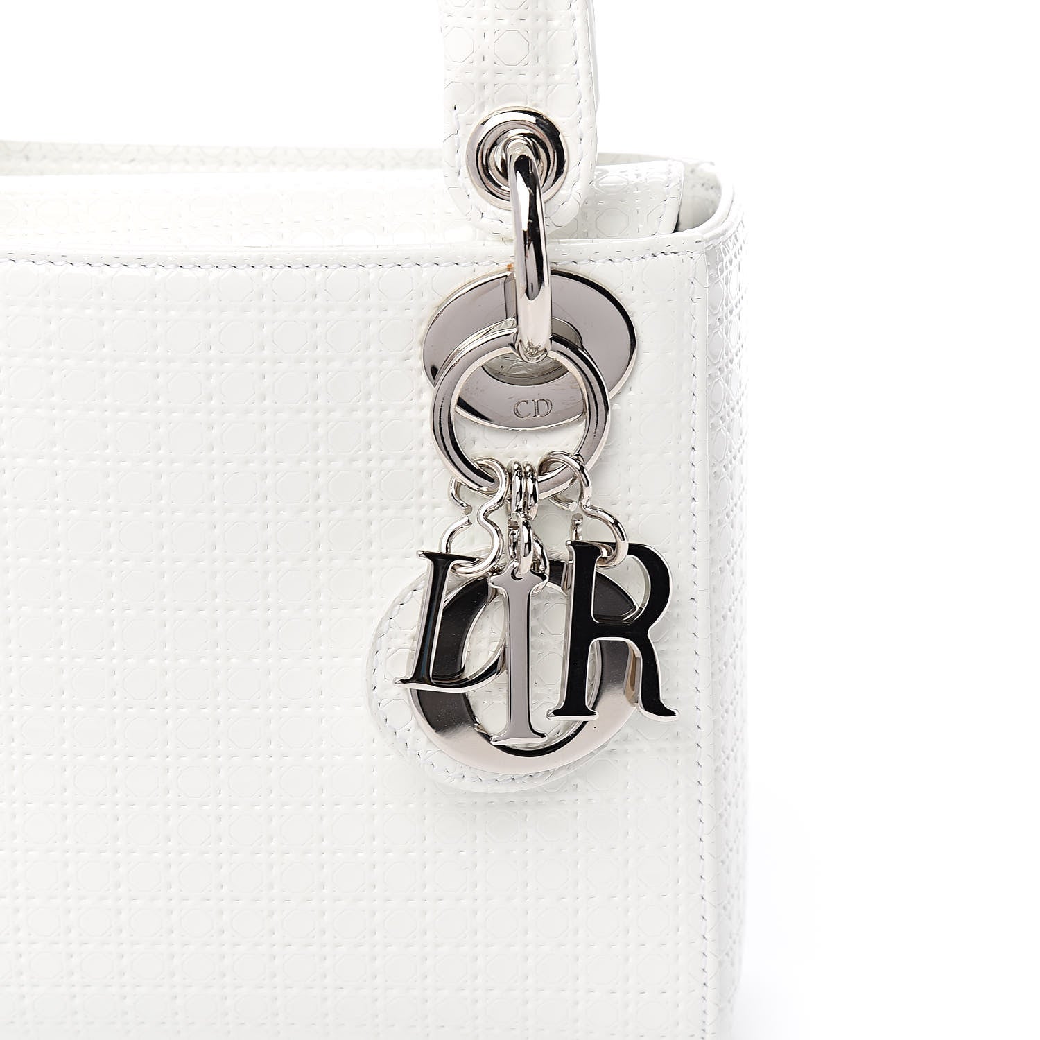 Christian Dior Patent Micro-Cannage Mini Lady Dior White 12 of 13