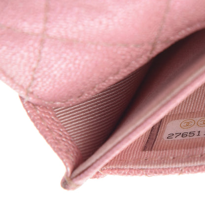 Chanel Iridescent Caviar Quilted Flap Card Holder Rose Pink 8 of 9
