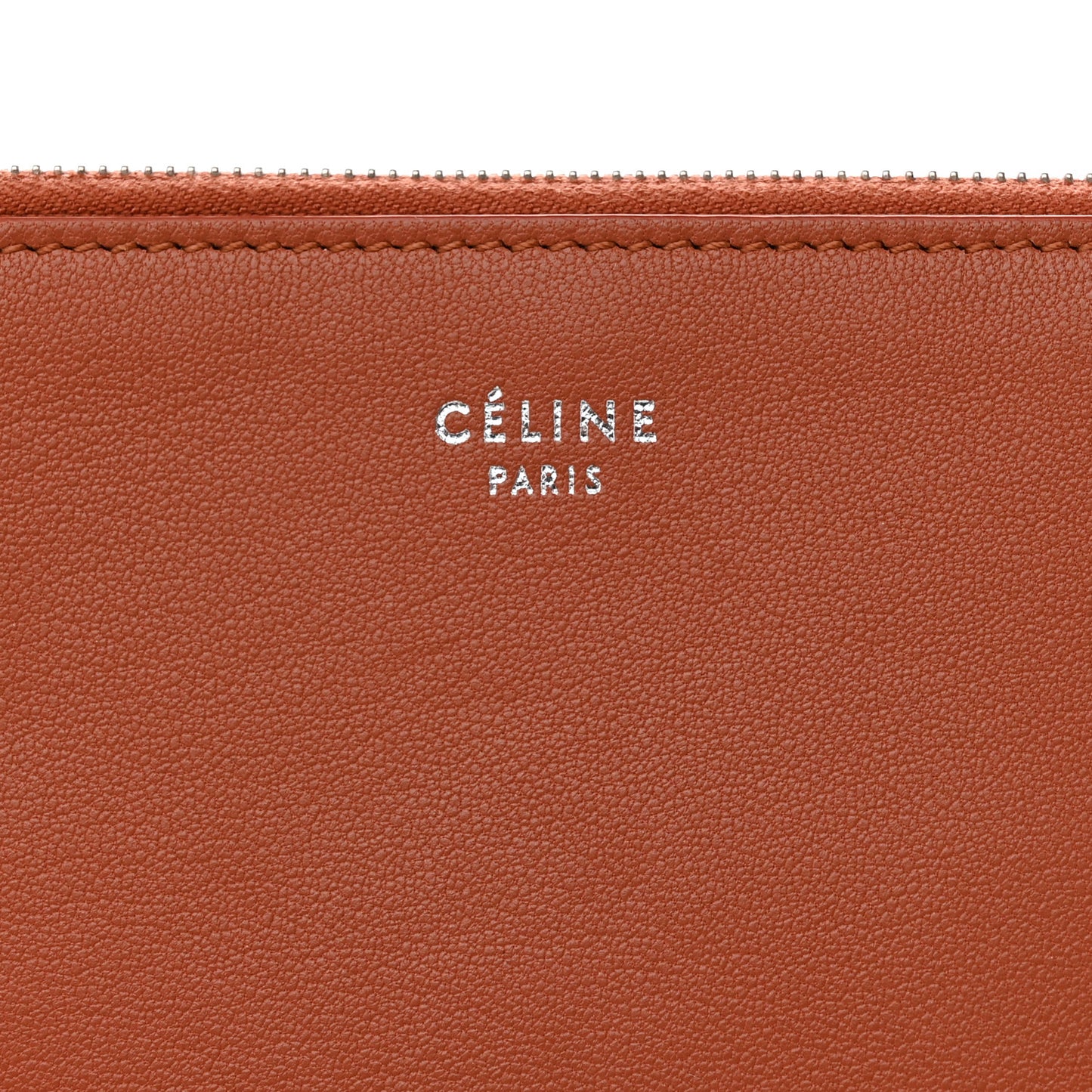 Lambskin Bi-Color Solo Clutch Pouch Terracotta Navy