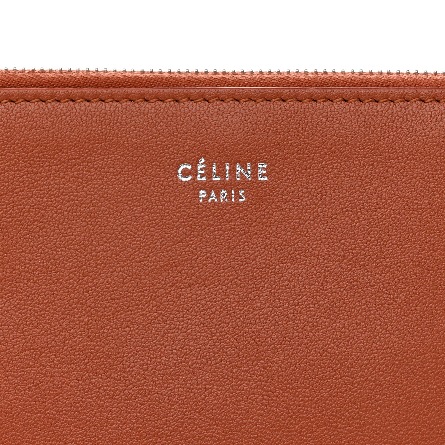 Celine Lambskin Bi-Color Solo Clutch Pouch Terracotta Navy 6 of 7