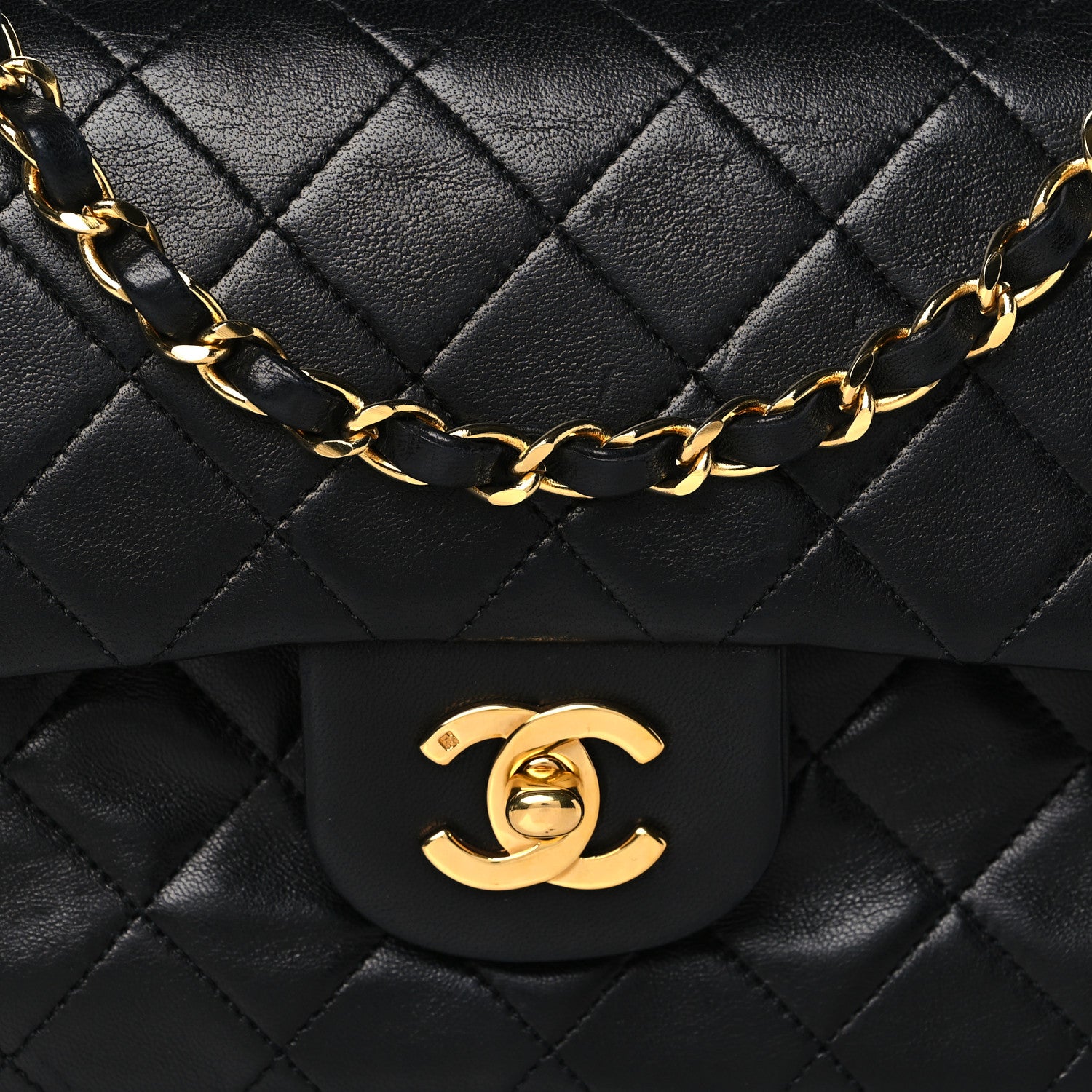 Chanel Lambskin Quilted Medium Double Flap Black 8 of 10