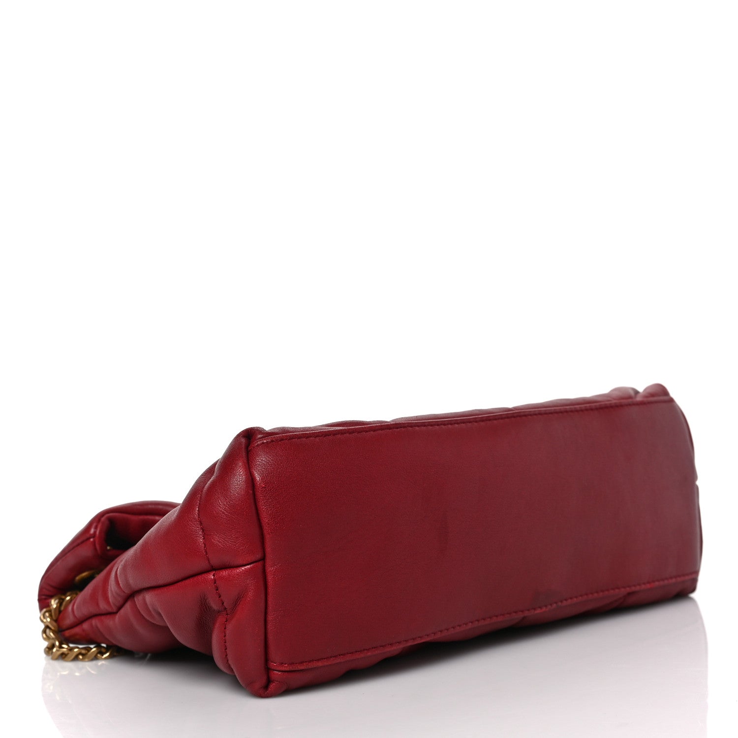 Saint Laurent Lambskin Quilted Small Loulou Puffer Monogram Chain Satchel Red 4 of 9
