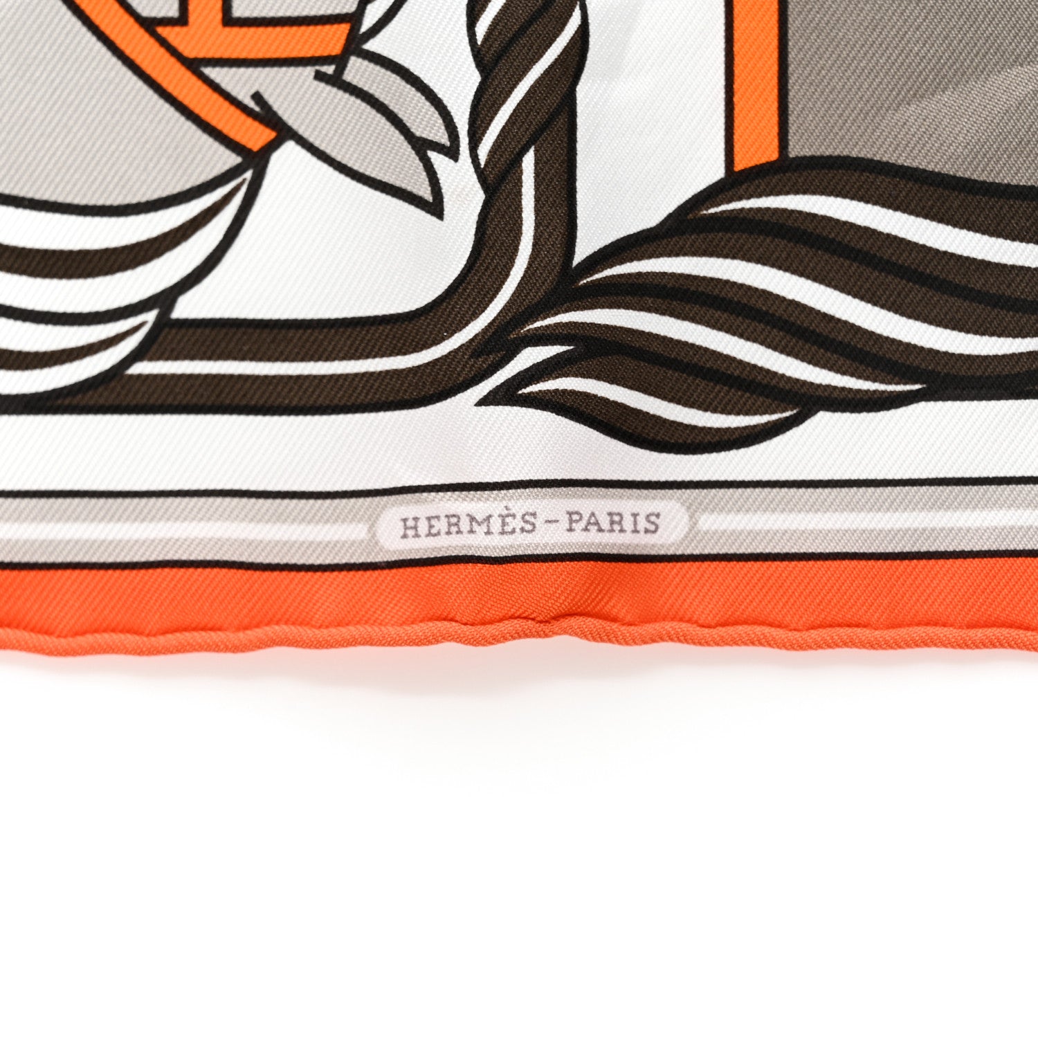 Hermes Silk Quadrige II Nano Scarf 20 Orange Etoupe White 2 of 4