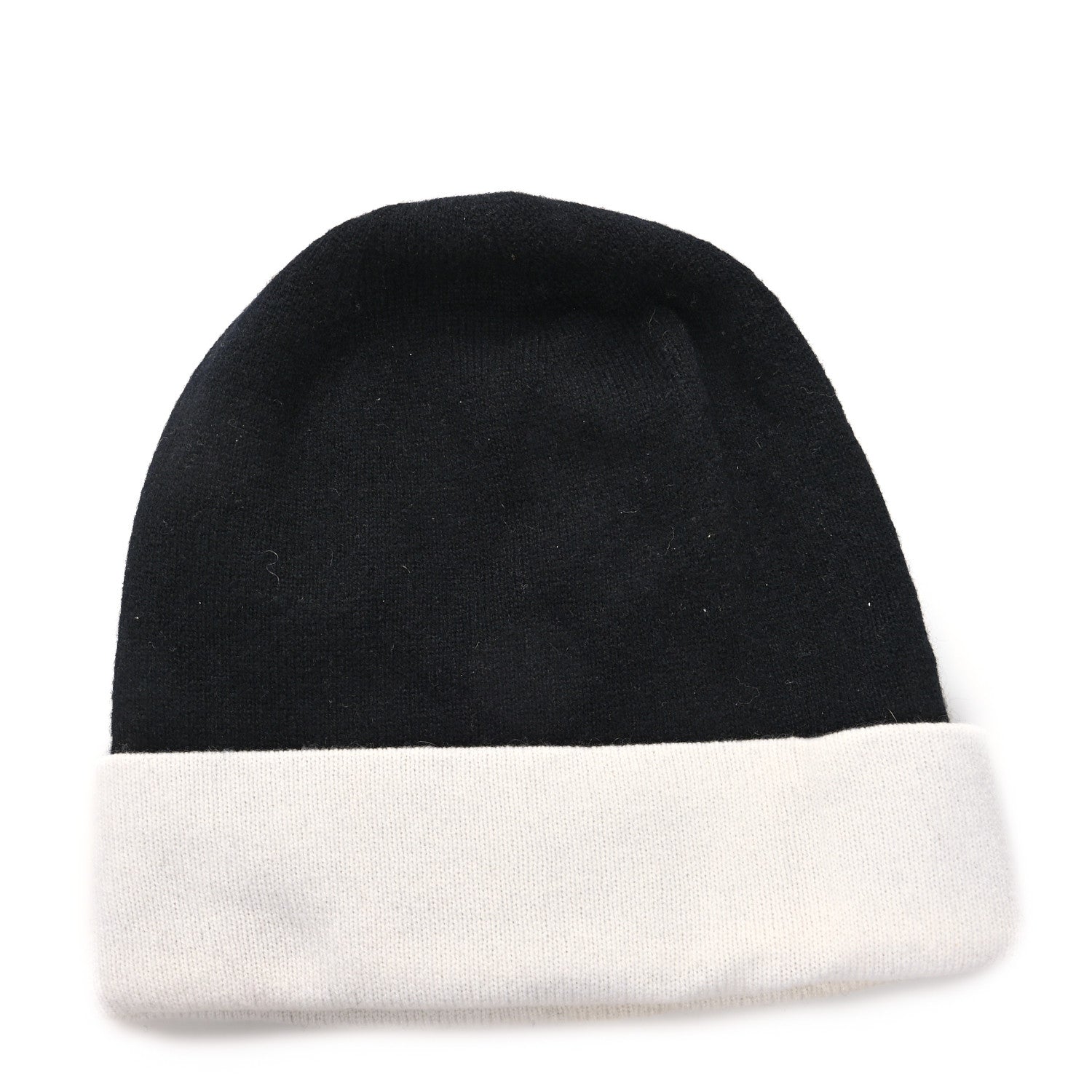 Chanel Cashmere CC Beanie Hat Black White 3 of 5