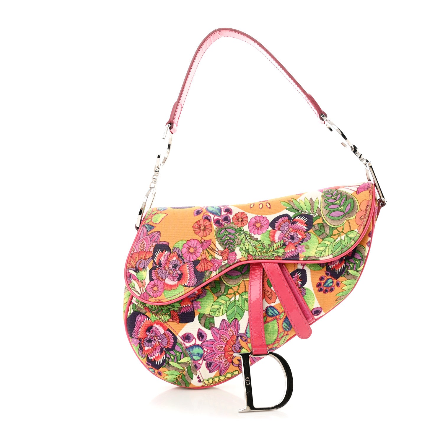 Christian Dior Canvas Floral Hawaii Glamour Saddle Bag Multicolor 1 of 13