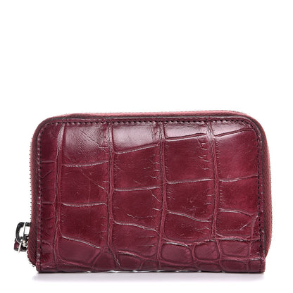 Gucci Crocodile Zip Around Card Case Cherry Gloss 1 of 8