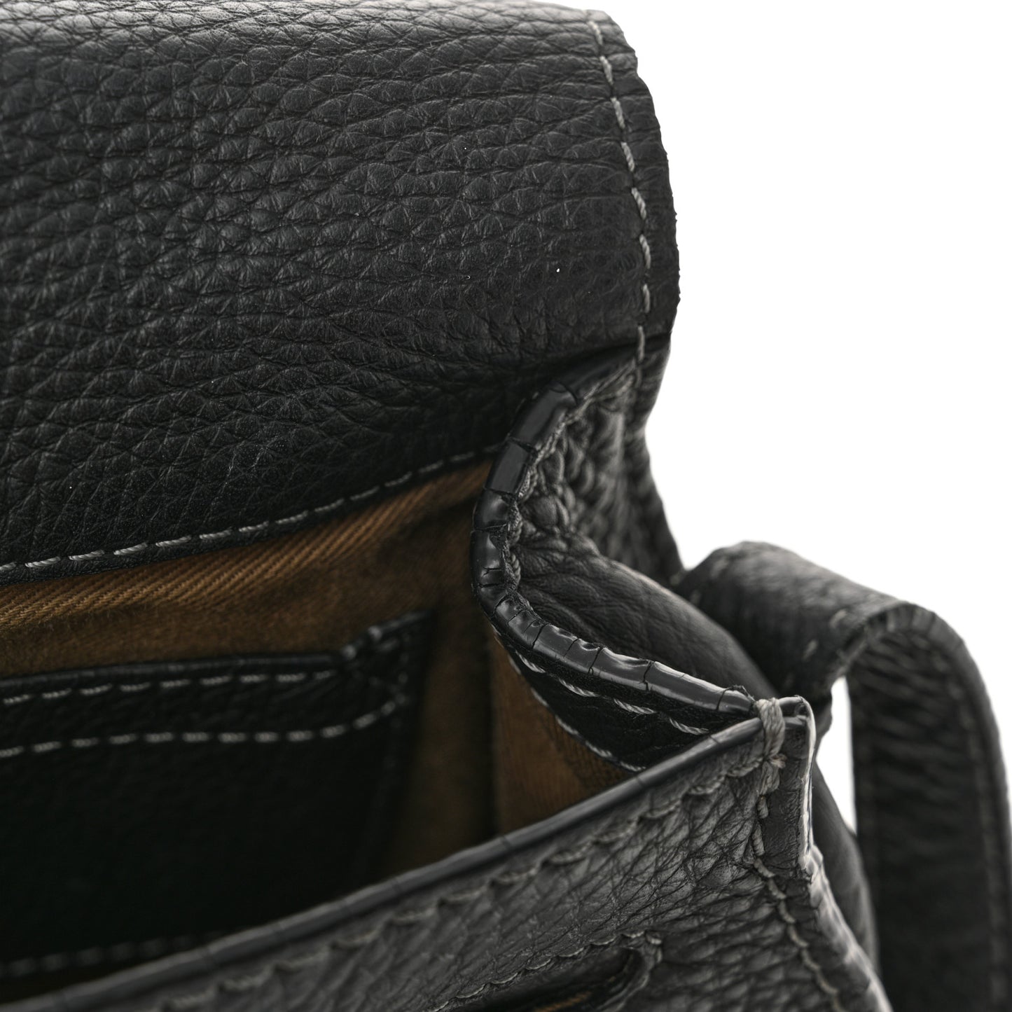 Calfskin Small Marcie Saddle Bag Black