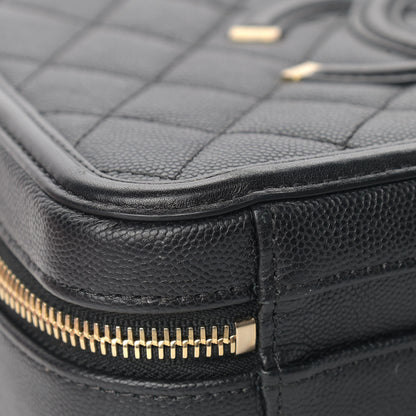 Chanel Caviar Quilted Medium CC Filigree Vanity Case Black 10 of 11
