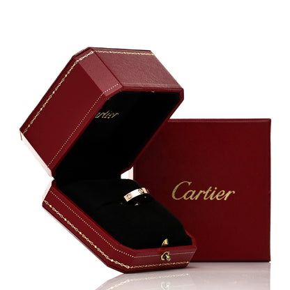 Cartier 18K Pink Gold 8 Diamond 4mm LOVE Wedding Band Ring 53 6.5 5 of 5