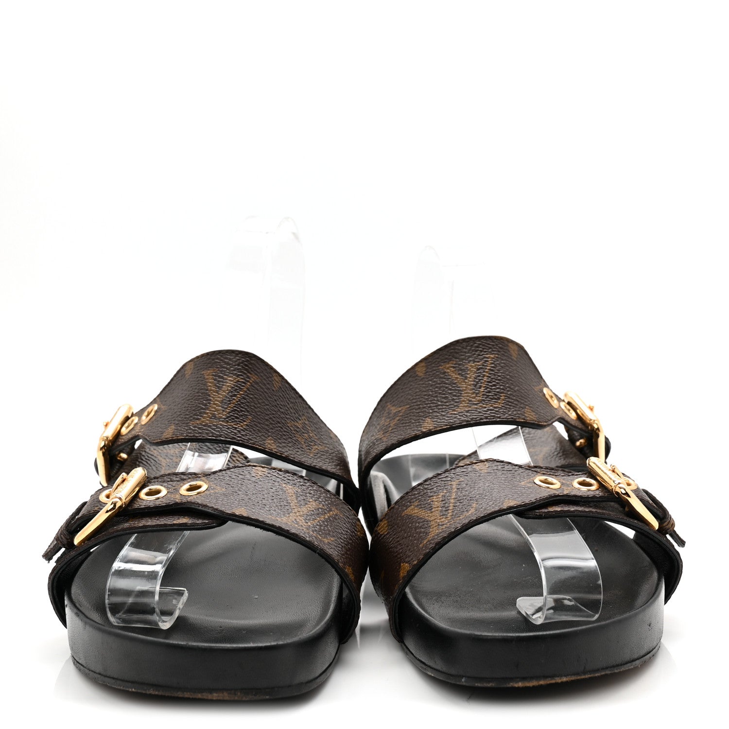 Louis Vuitton Monogram Bom Dia Mule Sandals 36 Black 2 of 9