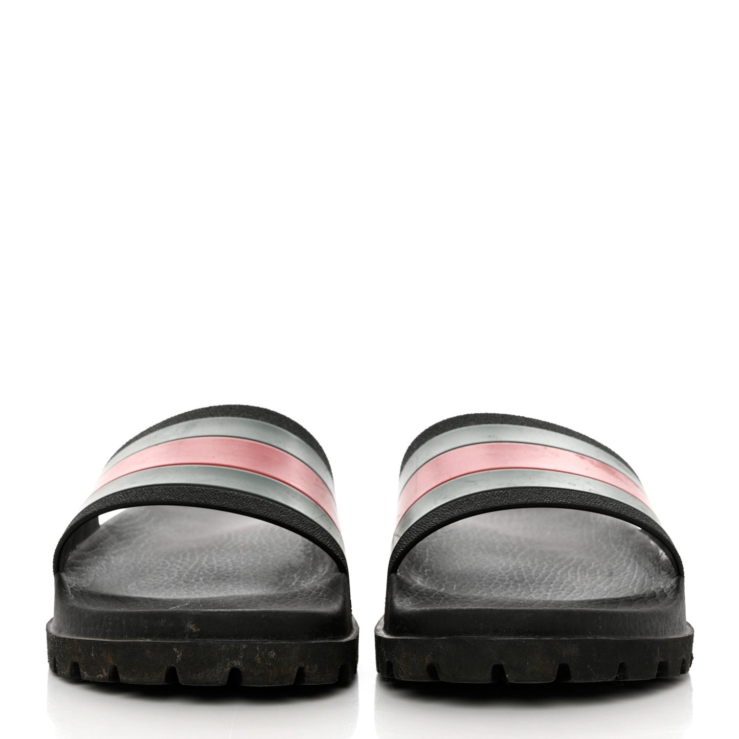 Rubber Web Mens Lug Sole Slide Sandals 10 Black Green Red