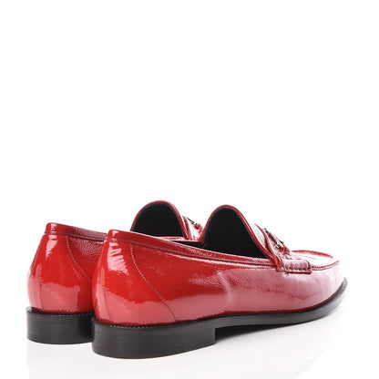 Gucci Naplack Patent Horsebit Womens Banks Loafers 41 Red 4 of 11