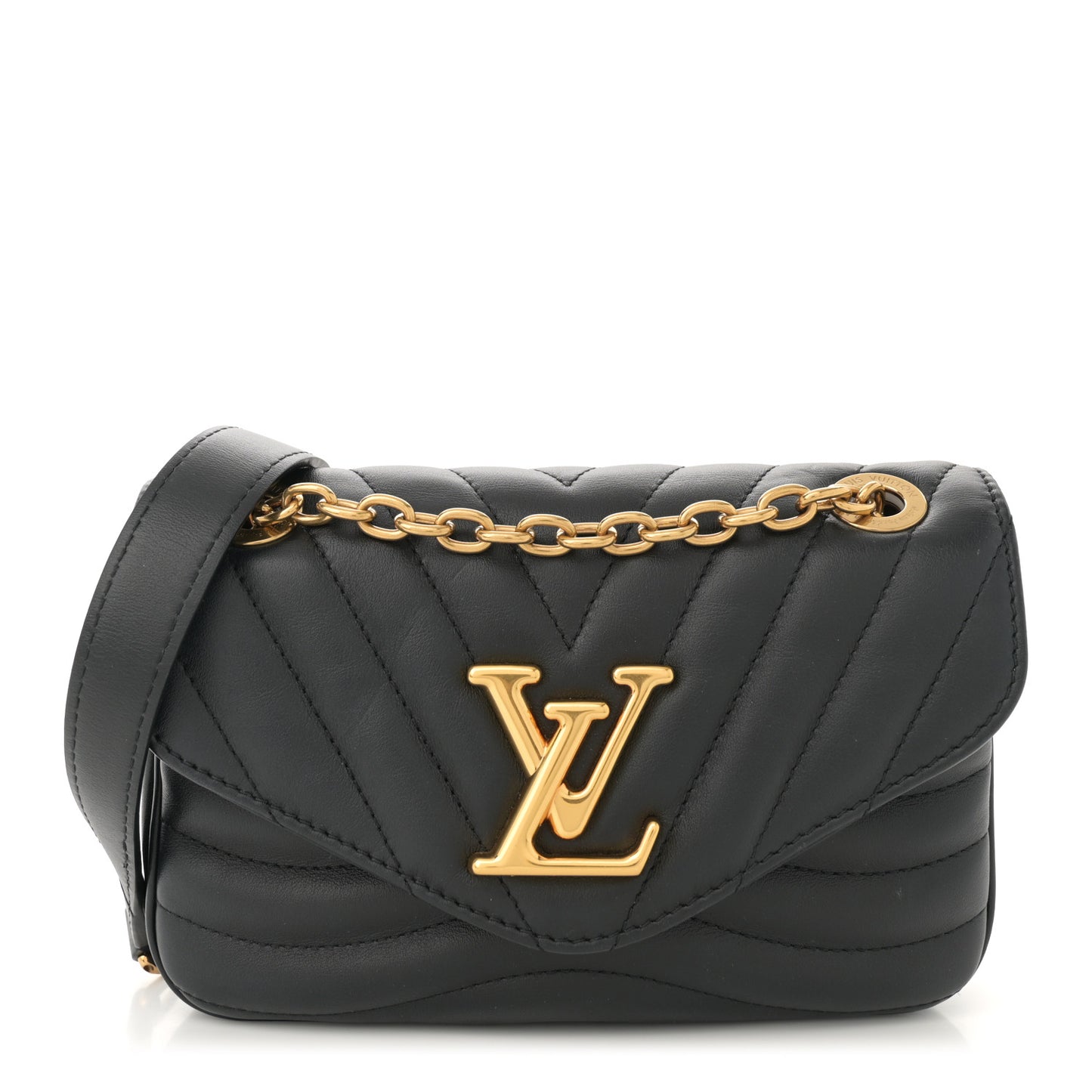 Calfskin LV New Wave Chain Bag Black