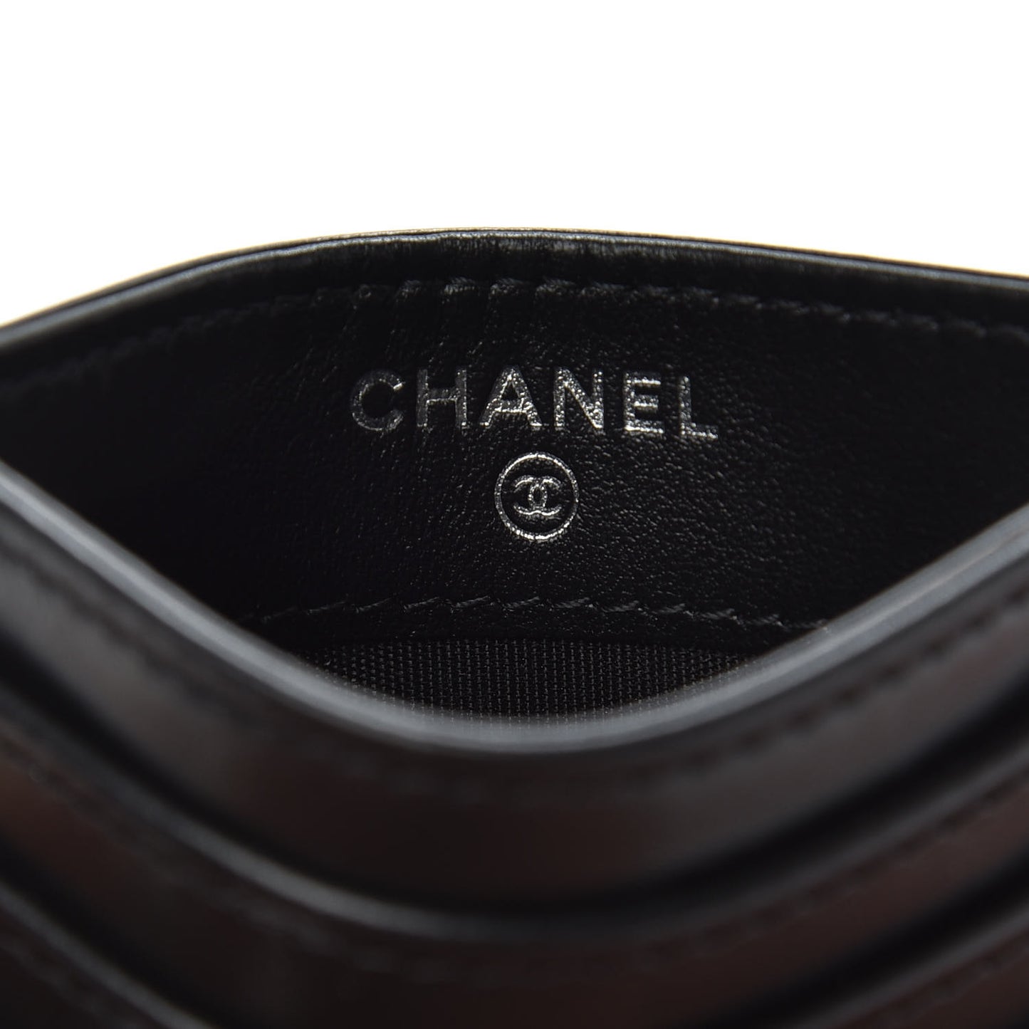 Calfskin Quilted Diamond Card Holder Black