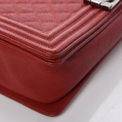 Chanel Caviar Quilted New Medium Boy Flap Dark Red 13 of 19
