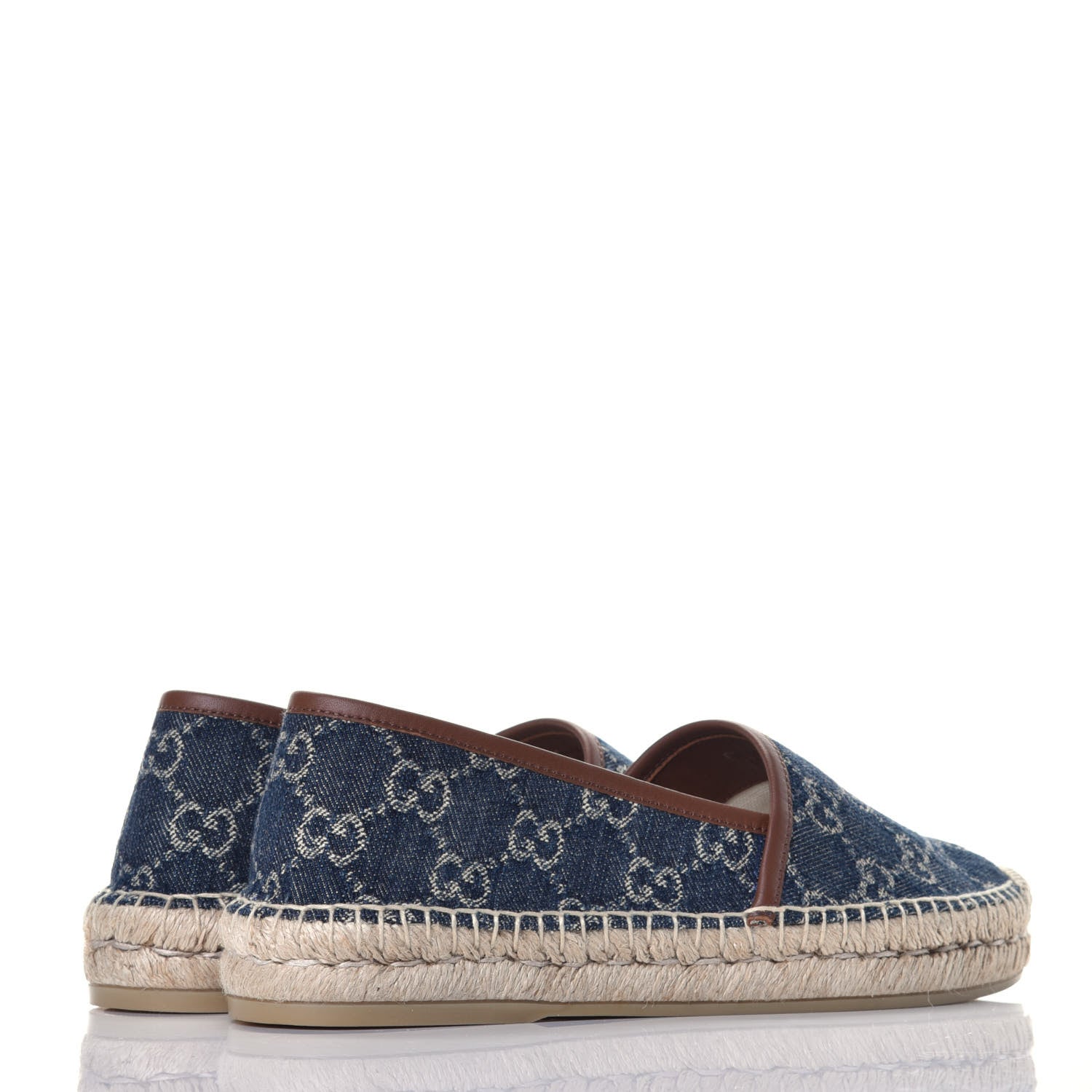 Gucci Denim GG Monogram Espadrilles 37 Blue Tea Cuir 4 of 9