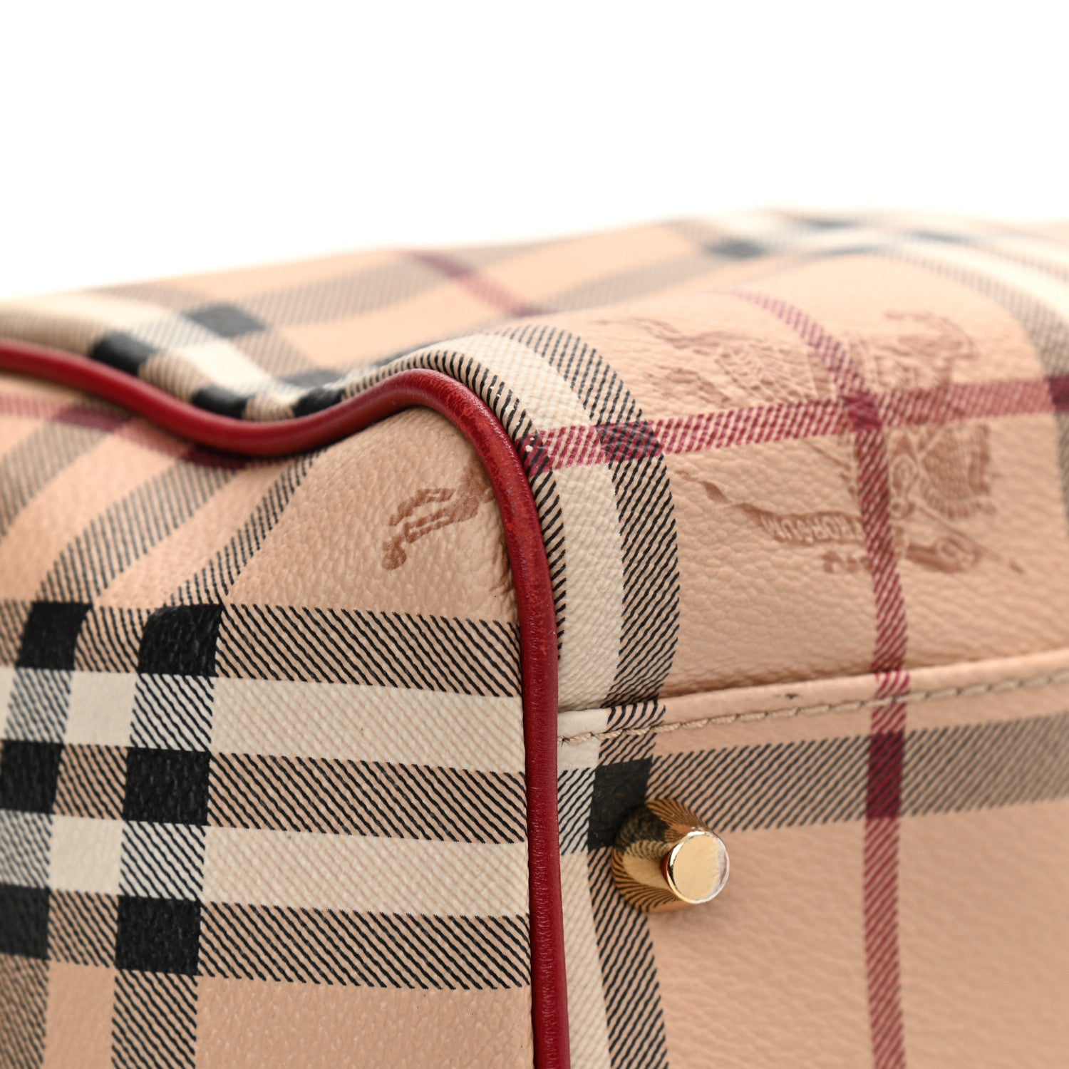 Burberry Haymarket Check Small Canterbury Tote Military Red 9 of 9