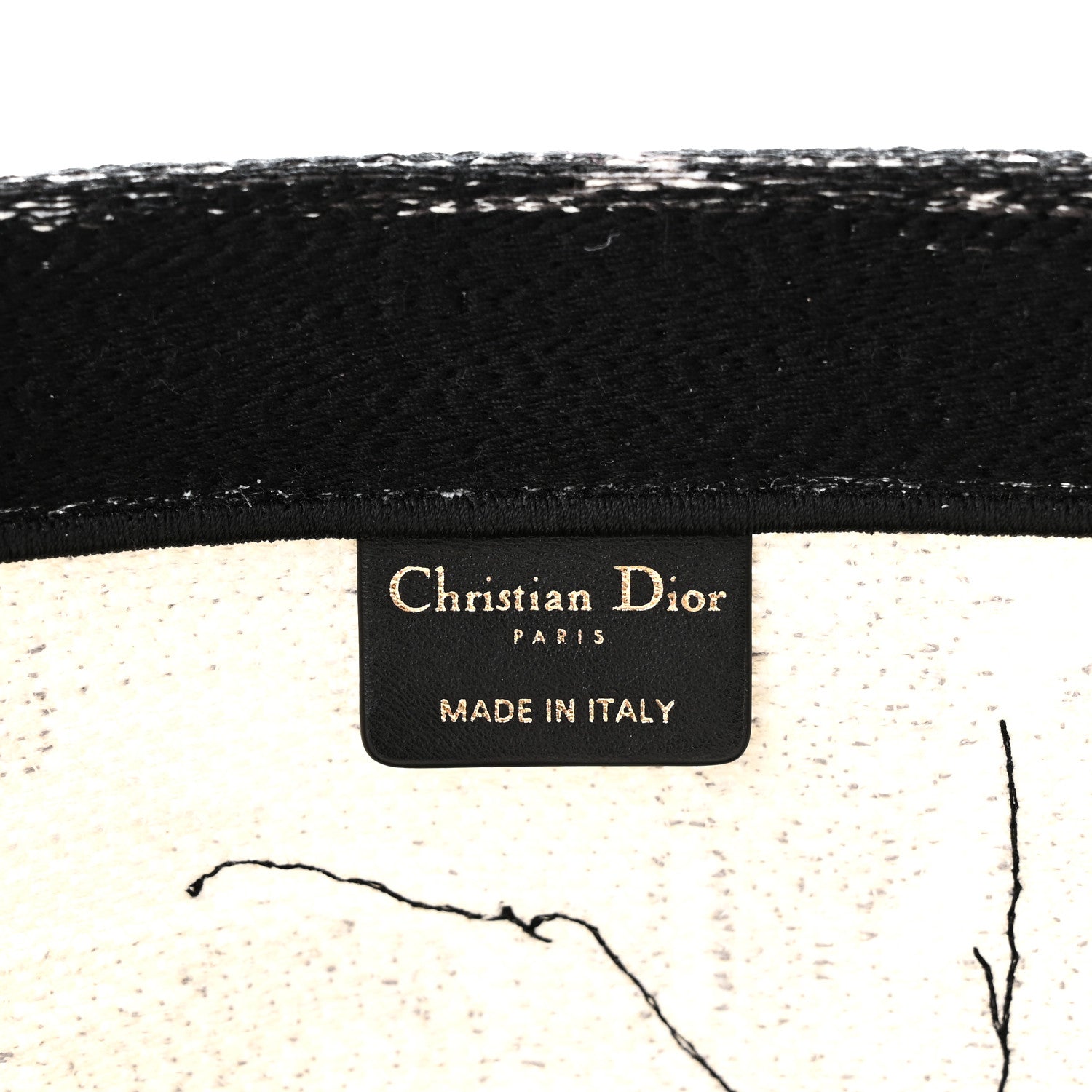 Christian Dior Canvas Embroidered Large New York Book Tote Black White 6 of 10