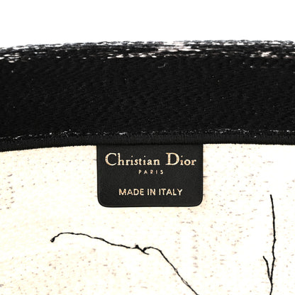 Christian Dior Canvas Embroidered Large New York Book Tote Black White 6 of 10