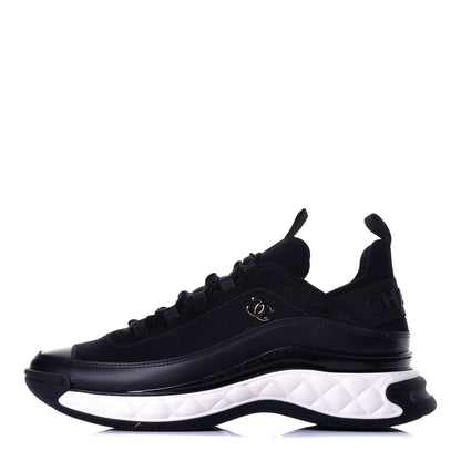 Chanel Velvet Calfskin Mixed Fibers CC Sneakers 40 Black 1 of 10