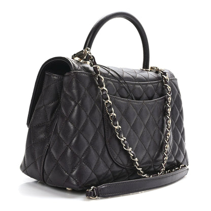 Chanel Caviar Quilted Small Coco Handle Flap Dark Brown 3 of 9