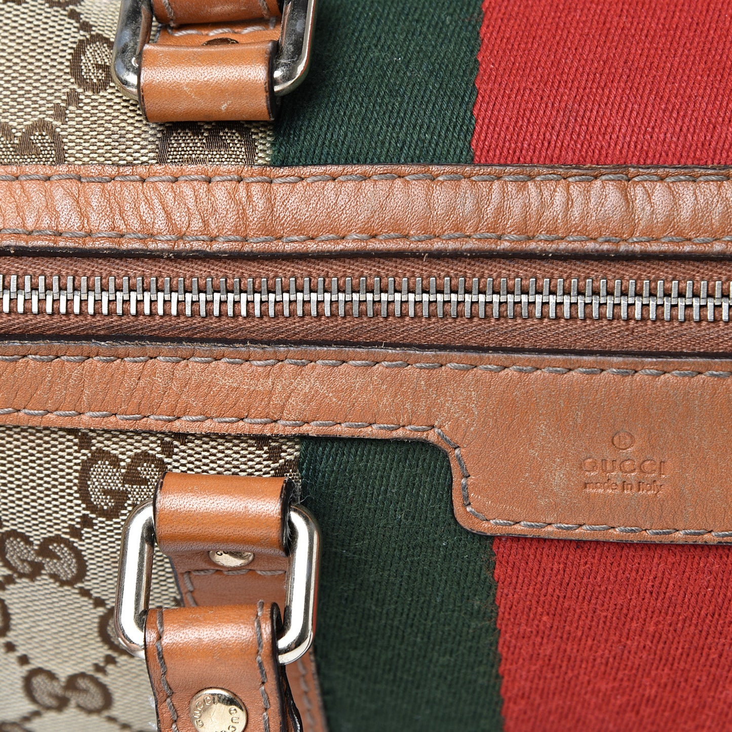 Monogram Vintage Web Medium Boston Tobacco