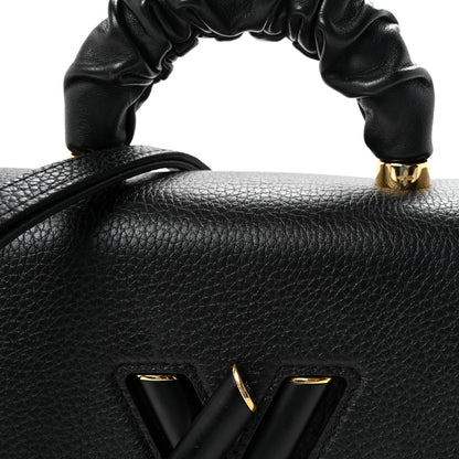 Louis Vuitton Taurillon Smooth Calfskin Scrunchie Twist One Handle MM Black 7 of 10
