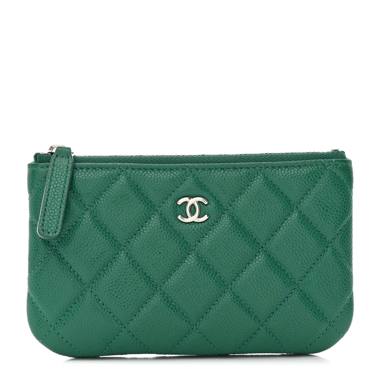 Chanel Caviar Quilted Small Cosmetic Case Green 1 of 8